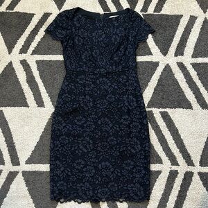Diane Von Furstenburg Black Floral Lace Dress